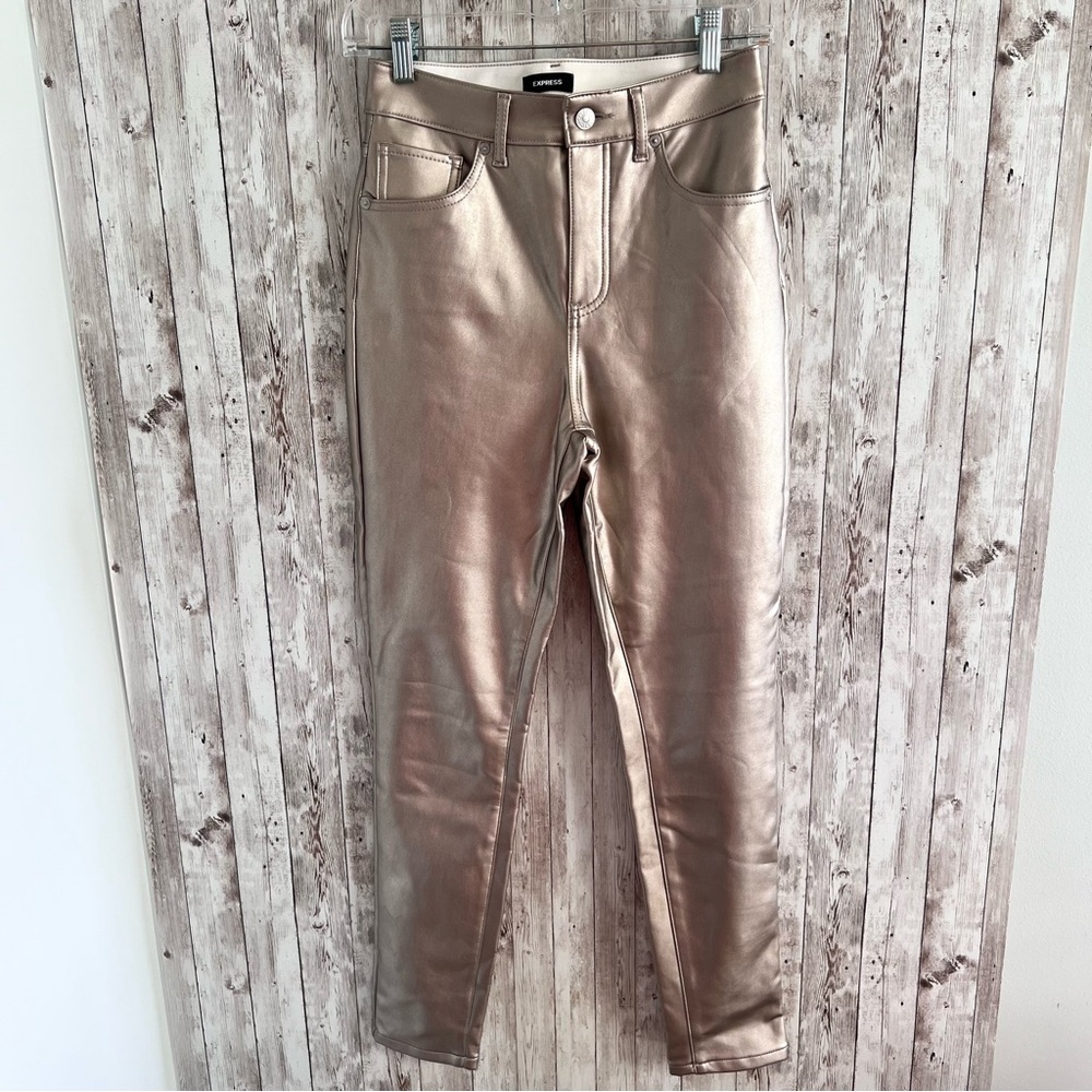 Express Shimmering Gold Skinny Pants